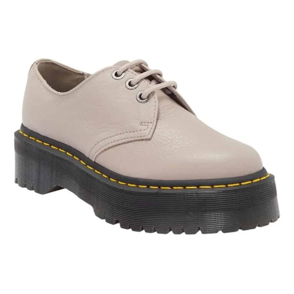Dr. Martens 1461 Quad II Vintage Taupe Platform Derby Leather Sz Wmns 9 Men 10